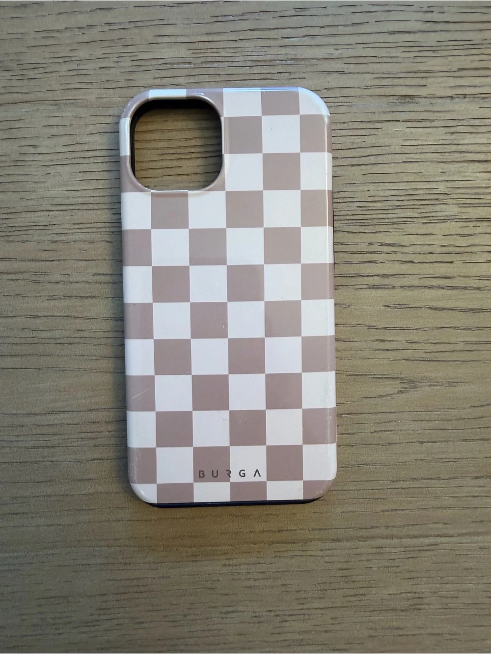 Burga IPhone 13 Beige-Cream Checkerboard Protective Phone Case